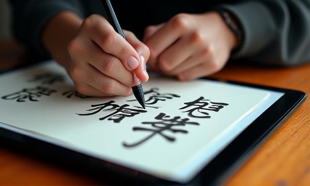 Brush calligraphy and modern Japanese design elements